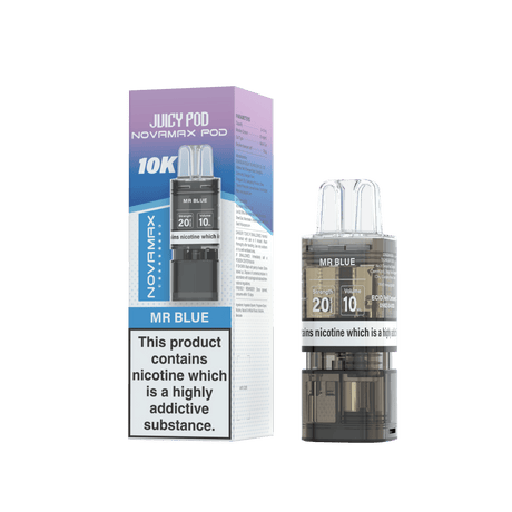 Juicy Pod Novamax 10k Replacement Pods - 10 pack - Mr Blue - vapeukwholesale