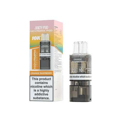 Juicy Pod Novamax 10k Replacement Pods - 10 pack - Orange Raspberry - vapeukwholesale