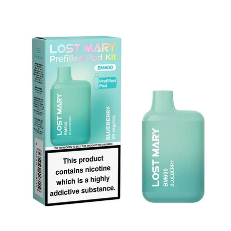 Lost Mary BM600 Prefilled Pod Vape Kit Box of 10 - Blueberry - vapeukwholesale
