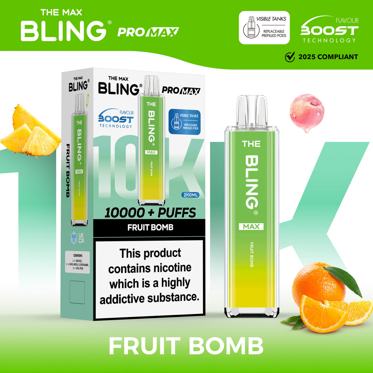 The Crystal Bling Max 10000 Prefilled Vape Pod Kit Box of 5