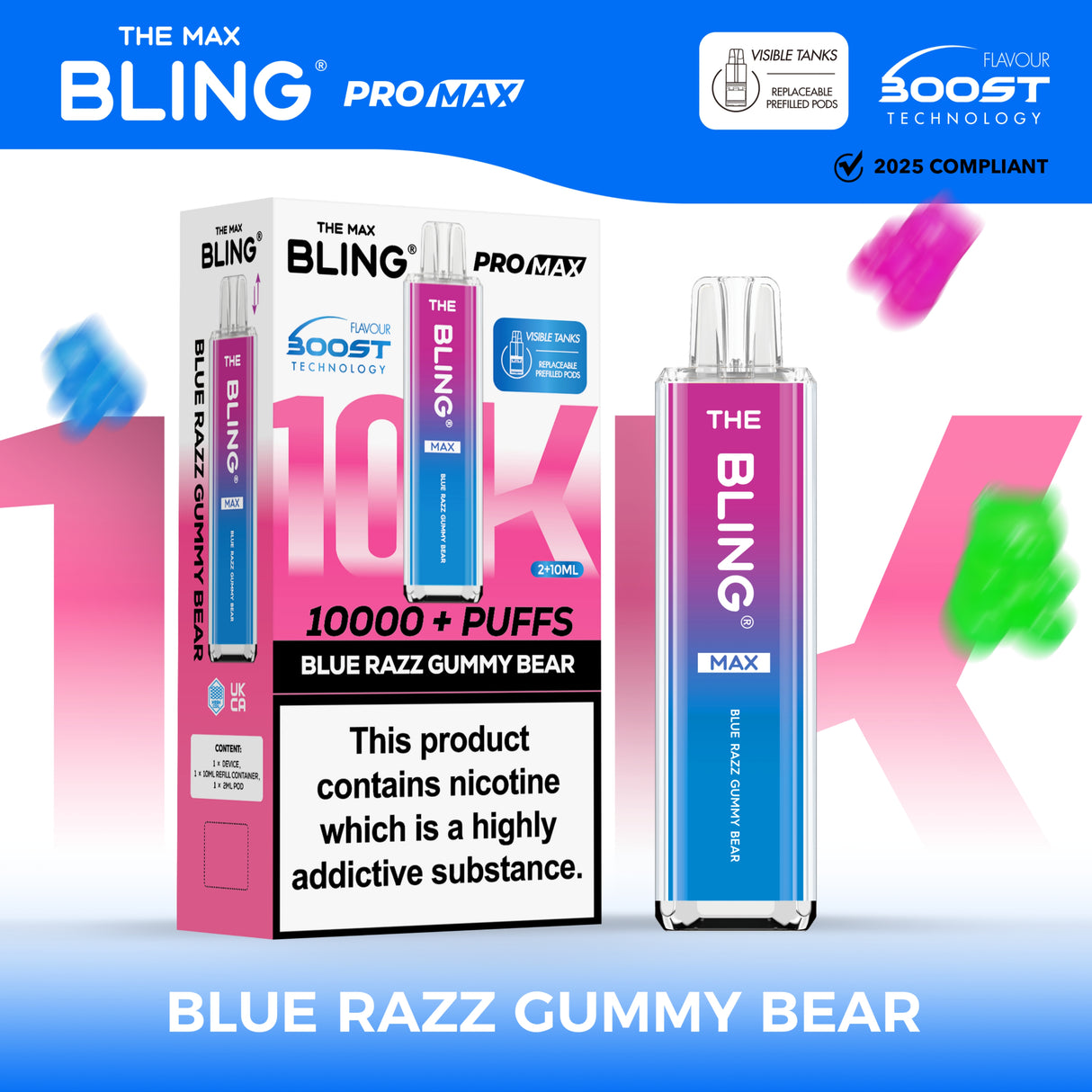 The Crystal Bling Max 10000 Prefilled Vape Pod Kit Box of 5