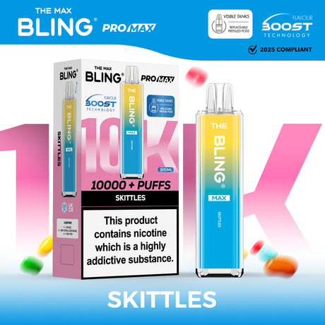 The Crystal Bling Max 10000 Prefilled Vape Pod Kit Box of 5