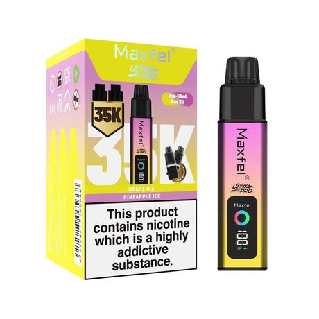 Maxfel Ultra Pro 35k Prefilled Pod Vape Kit Pack of 5 - Grape Ice / Pineapple Ice