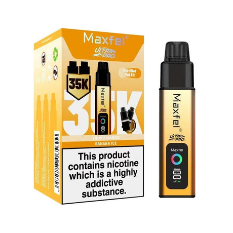 Maxfel Ultra Pro 35k Prefilled Pod Vape Kit Pack of 5 - Triple Mango / Banana Ice