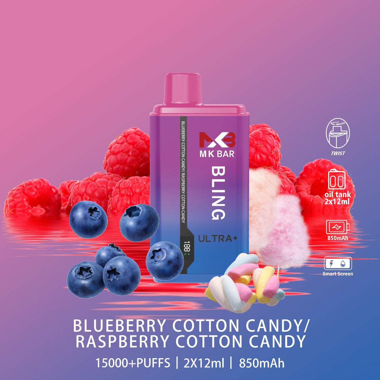 Blueberry Cotton Candy / Raspberry Cotton Candy