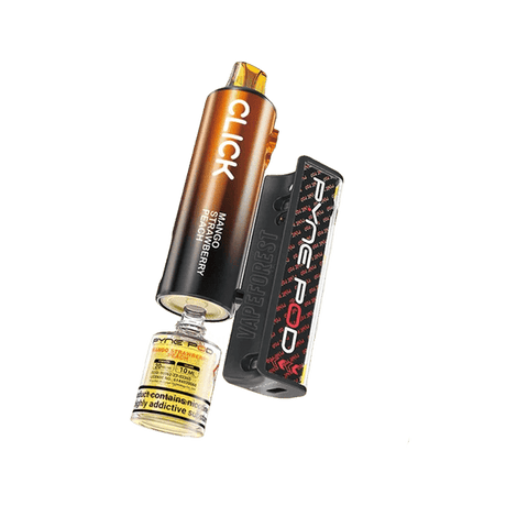 Pyne Pod Click 10k Disposable Vape Box of 5 - Mango Strawberry Peach - vapeukwholesale