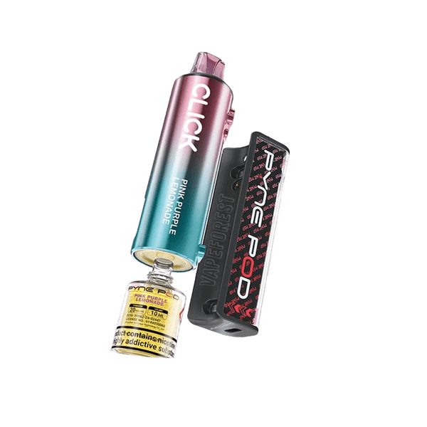 Pyne Pod Click 10k Disposable Vape Box of 5 - Pink Purple Lemonade - vapeukwholesale