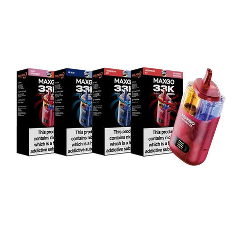 Relx Maxgo 33k Prefilled Pod Vape Kit - Pack of 3 - Grape Bubblegum + Blueberry Cranberry Cherry - vapeukwholesale