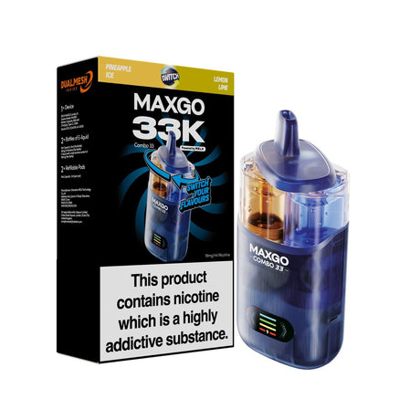 Relx Maxgo 33k Prefilled Pod Vape Kit - Pack of 3 - Pineapple Ice + Lemon Lime - vapeukwholesale