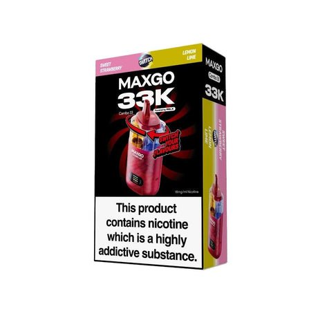 Relx Maxgo 33k Prefilled Pod Vape Kit - Pack of 3 - Sweet Strawberry + Lemon Lime - vapeukwholesale