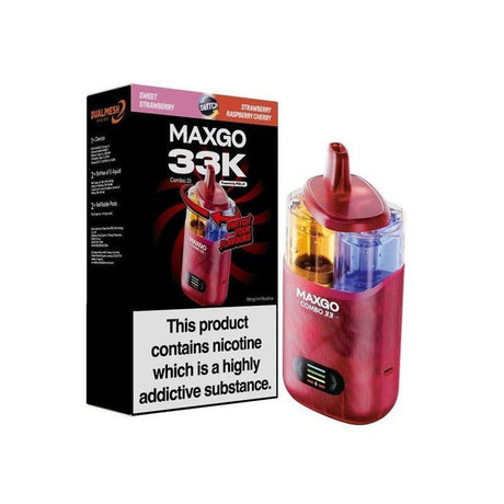 Relx Maxgo 33k Prefilled Pod Vape Kit - Pack of 3 - Sweet Strawberry + Strawberry Raspberry Cherry - vapeukwholesale