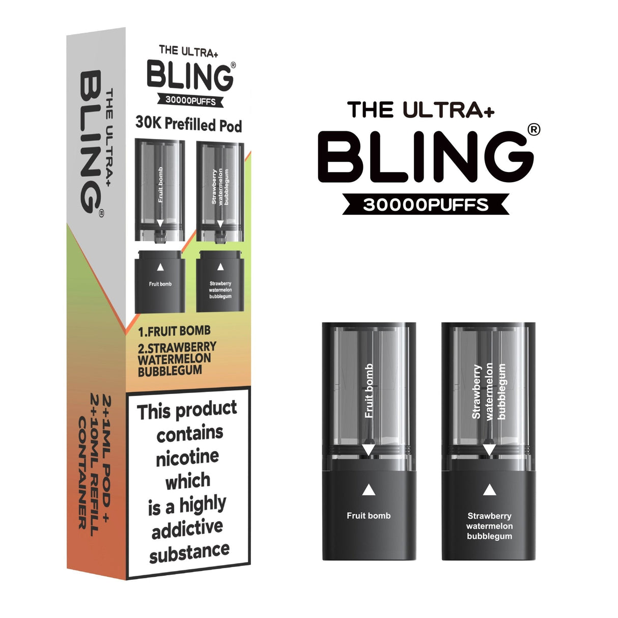 The Bling Ultra Plus 30k Replacement Pods Box of 5 - Wholesale Price !