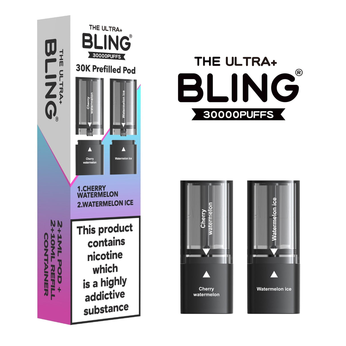 The Bling Ultra Plus 30k Replacement Pods Box of 5 - Wholesale Price !