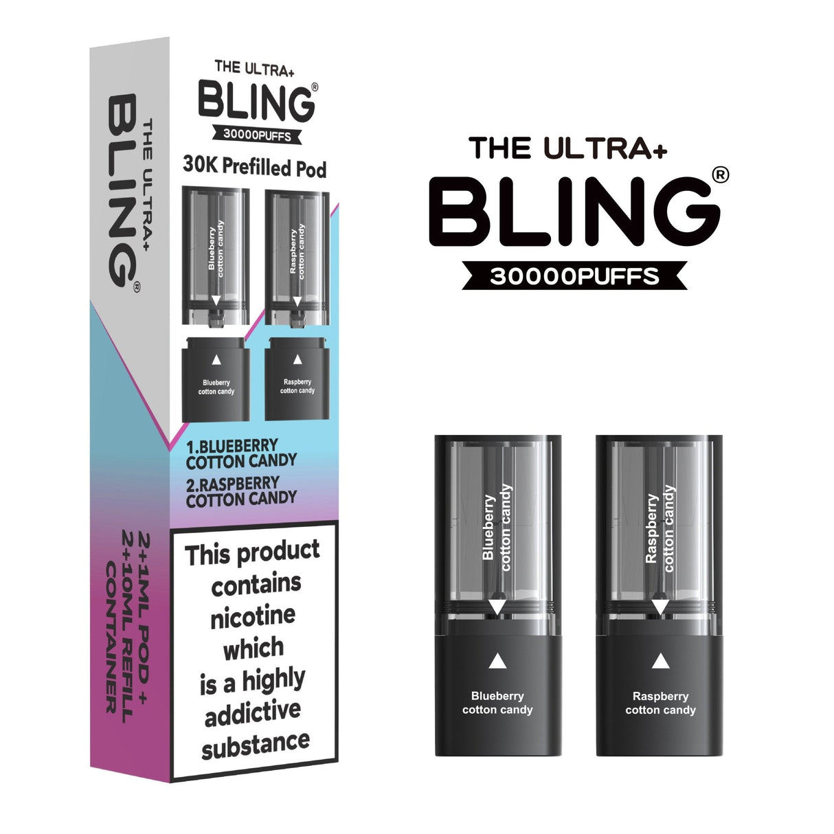 The Bling Ultra Plus 30k Replacement Pods Box of 5 - Wholesale Price !