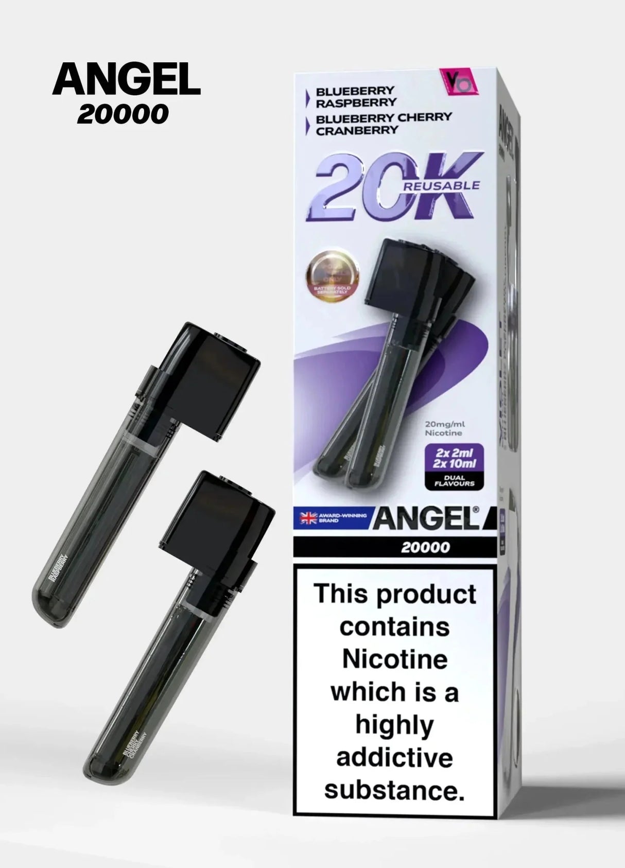 Vapes Bars Angel 20000 Prefilled Pods Box of 5 - Violet Edition - vapeukwholesale