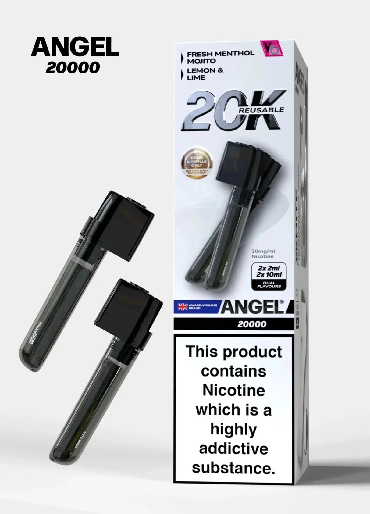 Vapes Bars Angel 20000 Prefilled Pods Box of 5 - White Edition - vapeukwholesale